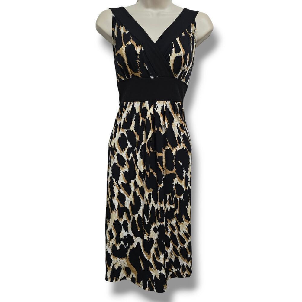 Axcess by Liz Claiborne Women’s Animal Print Sleeveless Empire Waist Dress Large - Picture 5 of 8
